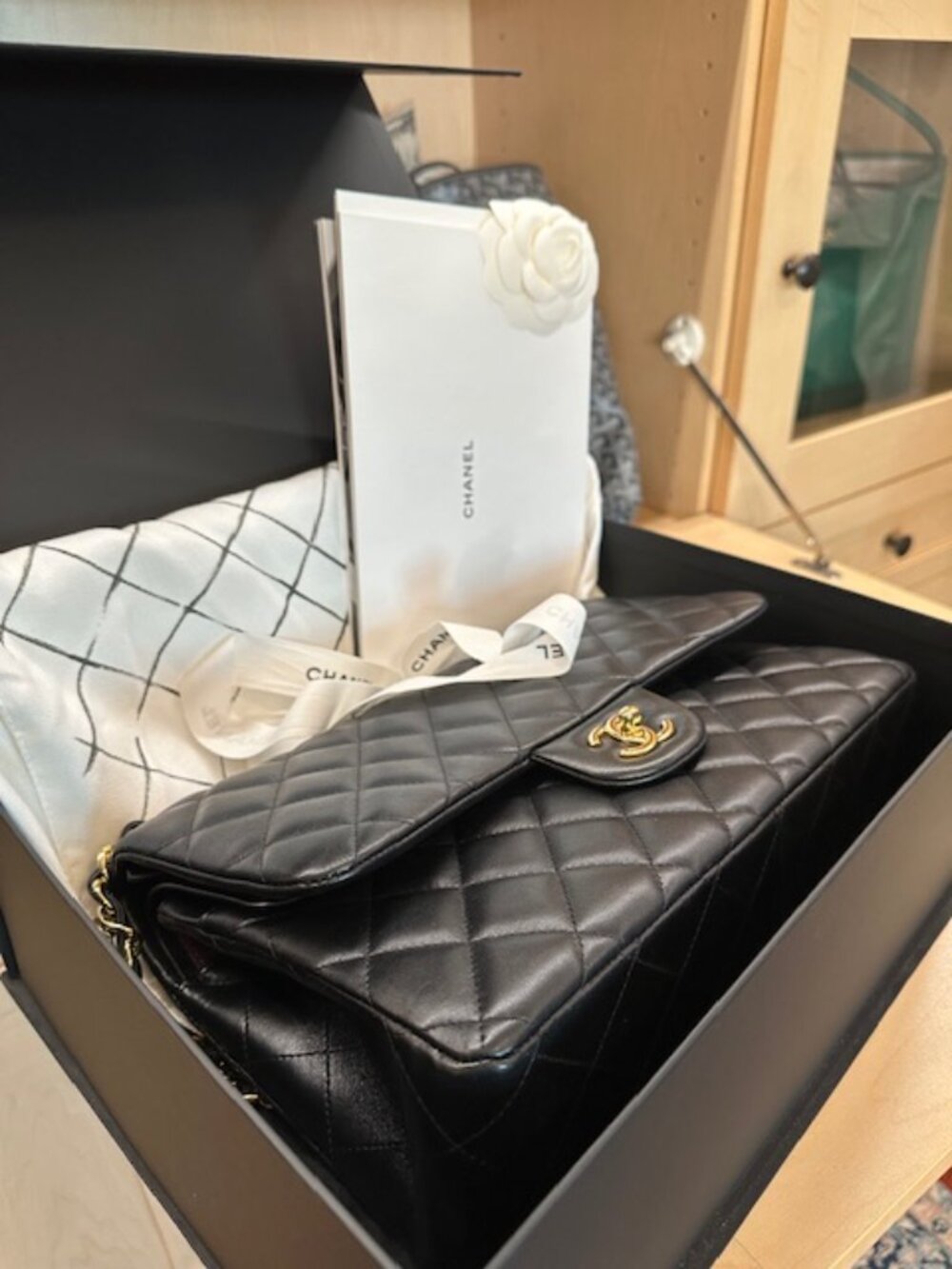Chanel Black Caviar Double Flap Purse